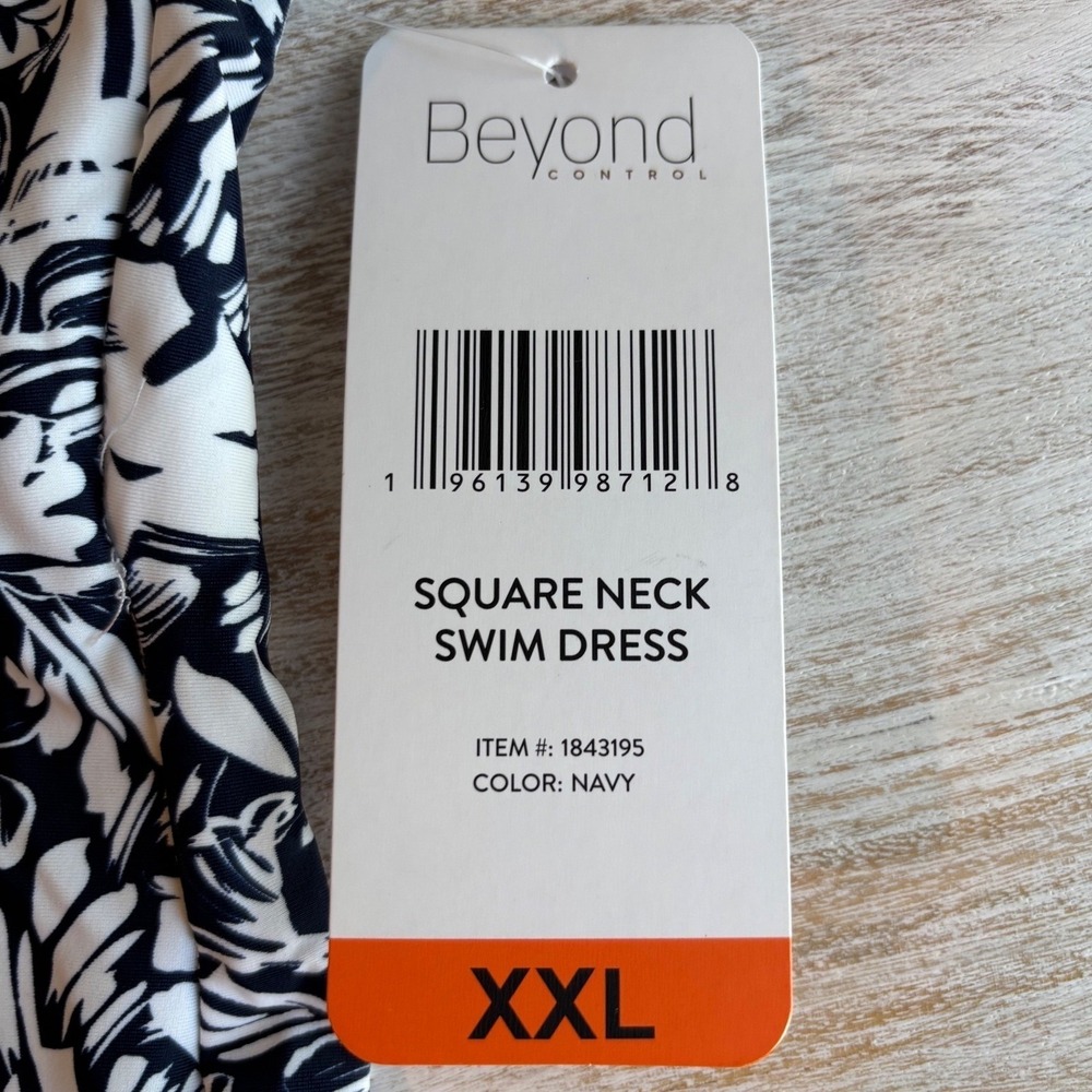 NWT Beyond Control Swim Dress Women XXL Navy New Floral Tummy Control - Picture 6 of 9